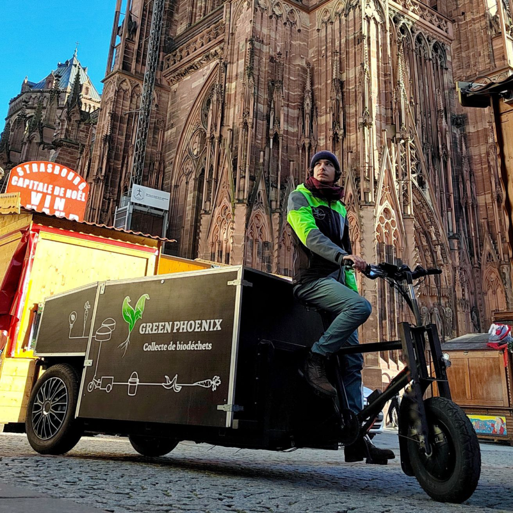 Collecte biodéchets marché de noël de Strasbourg